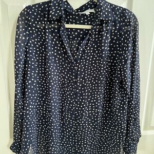 Hayden Navy and White Polka Dot Blouse